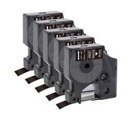 PrecisGear 5pcs 45013 Black On White Compatible with D1 Tape 45010 45018 45021 Works LabelManager 160 280 260D Label Printing(White on Black)