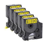PrecisGear 5pcs 45013 Black On White Compatible with D1 Tape 45010 45018 45021 Works LabelManager 160 280 260D Label Printing(Black on Yellow)