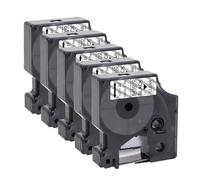 PrecisGear 5pcs 45013 Black On White Compatible with D1 Tape 45010 45018 45021 Works LabelManager 160 280 260D Label Printing(Black on Clear)