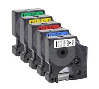 PrecisGear 5pcs 45013 Black On White Compatible with D1 Tape 45010 45018 45021 Works LabelManager 160 280 260D Label Printing(5Mixed Colors)