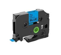 PrecisGear 6/9/12/18/24 mm TZ Label de Etiqueta Blanca TZE231 TZE241 TZE251 TZE221 Compatible con la Impresora de Etiqueta PT H100 PT D600 Reemplazo de Mercado de Accesorio Universal(Black on Blue)