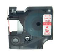 PrecisGear Black On White Label Tape 12mm Compatible with D1 45013 40913 43613 Label Maker(Red on Clear)