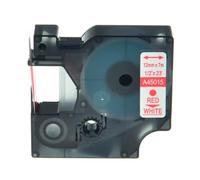 PrecisGear Black On White Label Tape 12mm Compatible with D1 45013 40913 43613 Label Maker(Red on White)