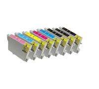 PrecisGear Cartucho de Tinta T0481 T0486 Compatible con Stylus Photo R200 R220 R300 R300M R320 R340 RX500 RX600 RX620 RX640(1SET Add 2PCS Black)