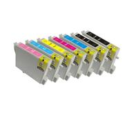 PrecisGear Cartucho de Tinta T0481 T0486 Compatible con Stylus Photo R200 R220 R300 R300M R320 R340 RX500 RX600 RX620 RX640(1SET Add 1PCS Black)