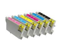 PrecisGear Cartucho de Tinta T0481 T0486 Compatible con Stylus Photo R200 R220 R300 R300M R320 R340 RX500 RX600 RX620 RX640(1 Set)