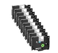 PrecisGear Cinta de Etiquetas 5PK/10PK Compatible con casetes de Etiquetas laminadas TZ TZe-231 131 631 con rotuladora de 12mm(10PK-Black on White)
