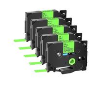 PrecisGear Cinta de Etiquetas 5PK/10PK Tze 231 131 631 Casete Laminado de 12 mm Compatible con rotuladora(Fluo Black on Green)
