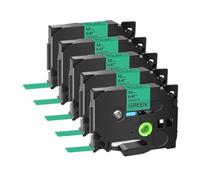 PrecisGear Cinta de Etiquetas 5PK/10PK Tze 231 131 631 Casete Laminado de 6 mm Compatible con rotuladora(5PK-Black on Green)