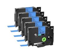 PrecisGear Cinta de Etiquetas 5PK/10PK Tze 231 131 631 Casete Laminado de 9 mm Compatible con rotuladora(5PK-Black on Blue)