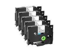 PrecisGear Cinta de Etiquetas 5PK/10PK Tze 231 131 631 Casete Laminado de 9 mm Compatible con rotuladora(5PK-Black on White)