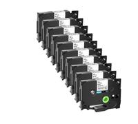 PrecisGear Cinta de Etiquetas 5PK/10PK Tze 231 131 631 Casete Laminado de 9 mm Compatible con rotuladora(10PK-Black on White)