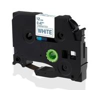 PrecisGear Cinta de Etiquetas laminada de 12 mm TZE231 TZE131 TZE631 Compatible con Etiquetas PT-H100 PT-H110 D600 710BT(Blue on White)