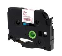 PrecisGear Cinta de Etiquetas laminada de 12 mm TZE231 TZE131 TZE631 Compatible con Etiquetas PT-H100 PT-H110 D600 710BT(Red on White)