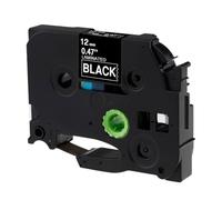 PrecisGear Cinta de Etiquetas laminada de 12 mm TZE231 TZE131 TZE631 Compatible con Etiquetas PT-H100 PT-H110 D600 710BT(White on Black)