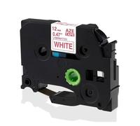 PrecisGear Cinta de Etiquetas laminada de 12mm TZE231 TZE131 TZE631 Compatible con PT-H100 PT-H110 D600 710BT Cinta de Impresora for Fabricante de Etiquetas(Red on White)