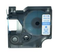 PrecisGear Cinta de Etiquetas Negra sobre Blanca de 6 mm Compatible con Las etiquetadoras D1 45013, 40913 y 43613.(Blue on White)
