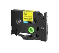 PrecisGear Cinta laminada Adhesiva acrílica Tack Compatible con TZ S231 S631 S131 Etiqueta Negra sobre Blanca/Amarilla/Transparente de 12 mm(Black on Yellow)