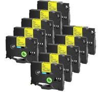 PrecisGear Cintas de identificación Flexibles 3 4 5 10 Piezas de Etiqueta laminada de 12 mm Compatible con PT-1000 PT-D450 TZ TZE-FX231 para el número 8K192725B(10PK Black on Yellow)