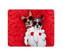 (Precisión Cosida) Alfombrilla de ratón para Juegos, Alfombrilla para ratón Par de Perros para Tirar en la Cama Llena de pétalos de Rosas Alfombrilla para ratón Cómoda Alfombrilla de ratón