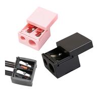 Precisión Cosmética Sacapuntas, 2 Piezas Sacapuntas para Lápiz Cosmético de Ojos Cejas y Labios Sacapuntas Maquillaje, Sacapuntas de Doble Agujero Ideal para Lápices Finos y Jumbo