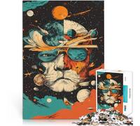 Precision Cut 1000 Piece Jigsaw Puzzle “Cosmic Lion Abstract Space” for Age 14 Years and Over Challenging To Complete But Fun and Humorous Wall Decoration Unique Gifts for Birthday and Christmas。