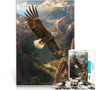 Precision Cut 1000 Piece Jigsaw Puzzle “Eagles Canyon Flight” Made of Cardboard,Suitable for Ages 14 and up Anti-Stress Toys Fun at Home Activities, Birthday Present,Travel Gifts。Size:38x52cm
