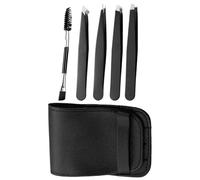 Precision Eyebrow Tweezers, 5-Piece Stainless Steel Tweezers, Professional Grooming Kit, Durable Slanted & Pointed Trimmer, Salon Accessory with Modern Style, Brow Tool for Travel & Home