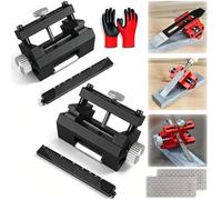 Precision Honing Guide for Chisels and Planes - Chisel Sharpening Jig, Adjustable Metal Chisel Sharpener with 10°-45° Angle Gauge, Honing Tool for 0.1"-2.8" Chisels, Planer Blades, Knives (Black*2PCS)