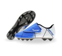 Precision Matrix - Botas de fútbol con Velcro Firme, sin Cordones, Ajuste Seguro, cómodas, duraderas, Ideales para futbolistas Juveniles, Azul, Blanco, Negro, 27 EU