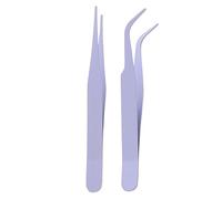 Precision Scrapbook Tools - Stainless Steel Tweezers for Crafts | 2pcs Straight Design with Protective Cover, Solid Color Accessory, Home DIY Supplies for Creative Projects