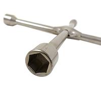 PRECISION STEEL - Llave de cruz reforzada tipo Pro, color plateado