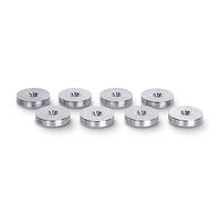 PrecisionGeek Almohadillas amortiguadoras de vibración para Altavoces, 20 mm de diámetro, Aluminio, Forma Delgada con Ranuras Laterales Decorativas para Soportes HiFi, gabinetes, bastidores - 8