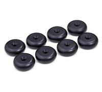 PrecisionGeek Almohadillas para altavoces de aluminio negro, forma redonda, 20 mm de diámetro, patas de aislamiento para altavoces HiFi, soportes, armarios, barras de sonido, juego de 8 protectores de