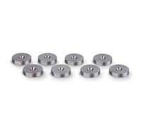 PrecisionGeek - Almohadillas para Altavoces, pies y Protectores de Suelo de Acero Inoxidable, Forma Delgada de 20 mm de diámetro para Altavoces HiFi, Soportes y Barras de Sonido - Juego de 8 Piezas