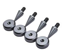 PrecisionGeek M8 - Juego de 4 clavijas para altavoces con almohadillas de aislamiento de 20 mm + 4 almohadillas de aluminio anodizado gris - Altavoces HiFi, soportes AV, subwoofers y equipos de audio
