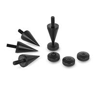 PrecisionGeek - Picos de Altavoz Grandes de Aluminio anodizado Negro M6, Cono de 20 mm de diámetro, Almohadillas de Altavoz de 20 mm de diámetro con Bordes con Acabado moleteado
