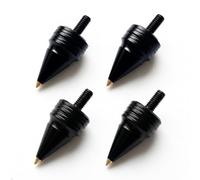 Precisiongeek - Pinchos grandes de aluminio anodizado negro para altavoces M8 x 15 mm de largo, cono de 20 mm de diámetro y 34 mm de longitud, extremo de cono de latón, para altavoces HiFi, armarios