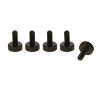PrecisionGeek Tornillo de cabeza moleteada Aluminio Negro M6 x 10mm 5pz