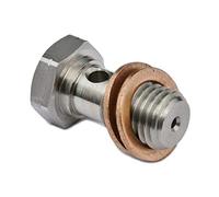 Precisiongeek - Tornillo hueco M12 x 1,5 mm - 2 mm - Reemplazo de suministro de aceite turbo 3/6 / velocidad - 2 discos de cobre incluidos