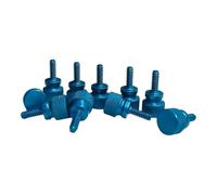 Precisiongeek Tornillos moleteados 6-32 UNC x 10 mm, cabeza moleteada Ø 10 mm, aluminio anodizado azul, tornillos manuales para cámara, electrónica y carcasa, 10 unidades