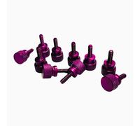 Precisiongeek Tornillos moleteados 6-32 UNC x 6,5 mm, cabeza moleteada Ø10 mm, color morado anodizado, tornillos manuales para cámara, electrónica y carcasa, 10 unidades