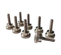 PrecisionGeek - Tornillos moleteados M6 x 20 mm - Acero inoxidable - Cabeza plana moleteada de 16 mm de diámetro - 8 unidades - Tornillo manual - Fabricado en Europa