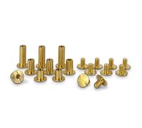 PrecisionGeek - Tornillos para encuadernación CNC de 10 mm en latón, remaches de latón - Remaches de tornillo de Chicago con 5 mm de diámetro de vástago - Remaches para atornillar