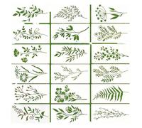 Precisions Cut Wild Plant Painting Aid - Kit de plantillas lavables de materiales PET con 18 plantillas inspiradas en la naturaleza para educación creativa PET