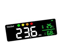Precisions - Medidor de temperatura de humedad y ruido montado en la pared, medidor de decibelios multifuncional para uso doméstico de fábrica, uso en interiores, monitor de humedad