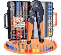 Preciva 1520 Piezas Crimpadora Terminales Electricoscon 0,08-16 mm²,Herramienta de crimpado hexagonal para Bricolaje y Uso Industrial Terminales EléCtricos