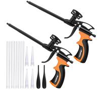 Preciva 2 Piezas Pistola De Espuma Profesional De Poliuretano Resistente, Herramienta Aplicadora para Sellado, Llenado, Expansión y Aislamiento con Pistola de Espuma,Naranja