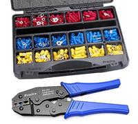 Preciva Alicates de Crimpado Profesional, Crimpadora para Conectores Aislado, Kit Crimpadora 0.5-6mm² AWG22-13, Juego de Pinzas y Terminales de Cable con Maletín