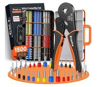 Preciva Crimpadora 0.08-16mm², Set Crimpadora Terminales Electricos, Alicates Electricista Profesional con Trinquete, 1500 Piezas Punteras Electricas, Ferramentas Terminales con Maletín Organizador